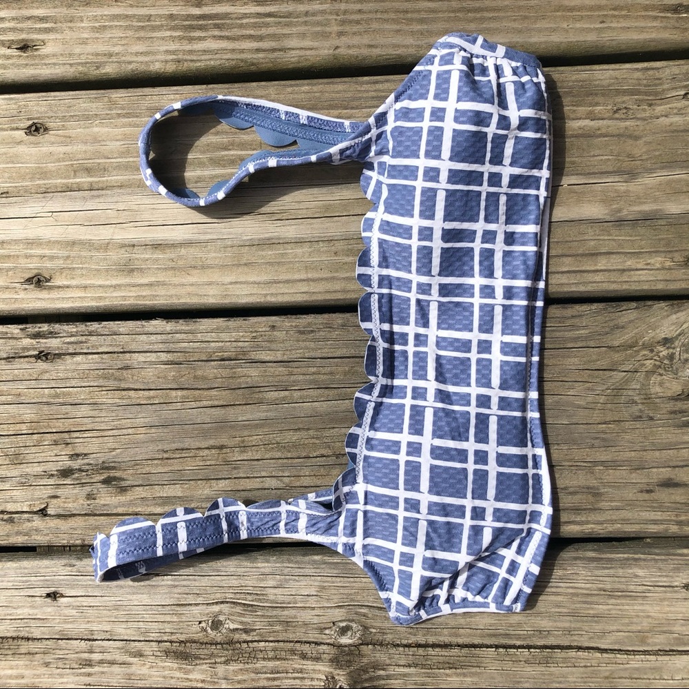 Blue Plaid Bathing Suit